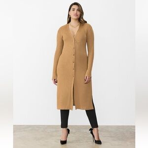 GSTQ Convertible Duster Dress camel size small